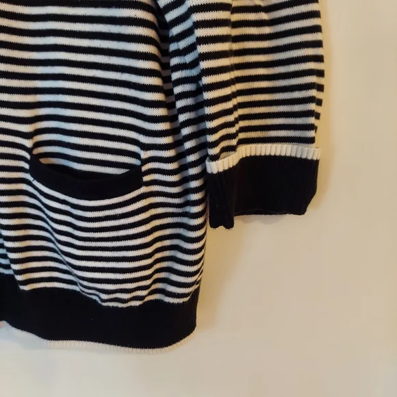 Calvin Klein Women's Striped Button-Up Cardigan - Picture 2 of 5